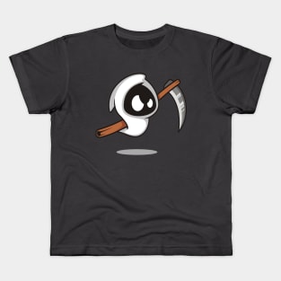 Angry little white ghost sneaking up on you with an AX Kids T-Shirt